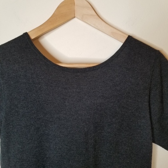 TARA JARMON Gray Sweater Dress with Low V-back and Beading - Picture 8 of 9